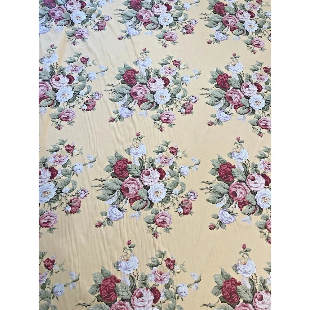 Ralph Lauren Vtg Home Decor‎ Fabric Kathleen Yellow Cabbage Roses By The Yard